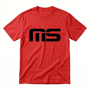T-shirt à manches courtes avec logo personnalisé noir imprimé sur le devant, style décontracté col rond en jersey - Product Image 4