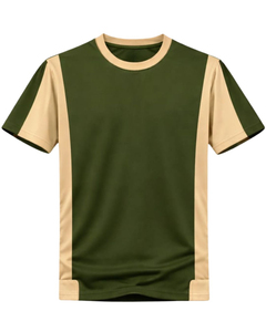 Men Olive Green Beige Sports TShirt And Shorts Set Breathable Quick Dry Gym Wear <b>Athletic</b> Running Training Activewear Outfit Set - Product Image 3