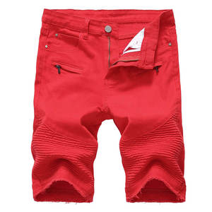 Shorts en jean sur mesure, nouveau style, couleur unie, fabriqués au Pakistan, avec fermeture éclair et boutons, pour hommes - Product Image 1