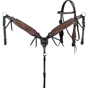 Conjunto de Arreos Western para Caballo con Diadema, Pechopetral y Riendas de Piedras Turquesa Midnight Wing, Hecho a Mano, Genuino y de Primera Calidad - Product Image 2