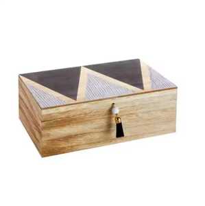 Boîte décorative artisanale bleue à motifs floraux avec incrustations en os et nacre, boîte de rangement pour bijoux, boîte à souvenirs - Product Image 6