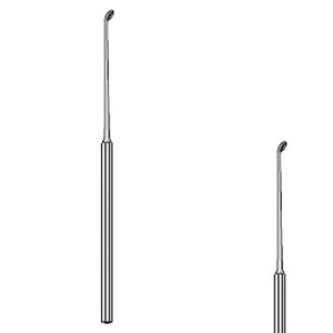 Cureta manual de alta calidad Buck Ear, angulada y roma, 146 mm de largo, 2 mm, de acero inoxidable, juego de instrumentos quirúrgicos Clase I con certificación CE - Product Image 1