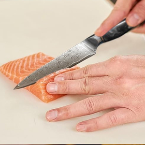 Ensemble de couteaux de cuisine en acier Damas avec étui en cuir, outils de cuisine polyvalents pour couper, trancher, hacher et préparer les aliments - Product Image 2