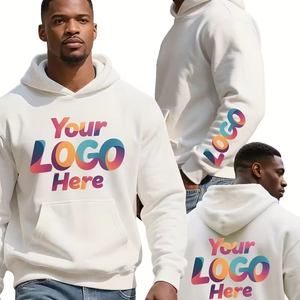 Personalized Customizable Men's Hoodies Made 100% Cotton Featuring Long Sleeves Lightweight Design Eco-Friendly Breathable for - Product Image 1