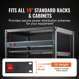 PDU a 8 Prese 1U con Interruttore Integrato, Protezione da Sovratensione e Sovraccarico, Montaggio a Rack per Server Standard da 19 Pollici, WiFi - Product Image 2