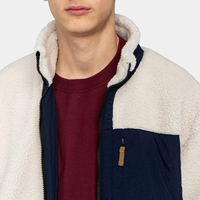 Manteau d'hiver en sherpa pour homme, couleur unie, fermeture éclair, coupe ample, manches longues, style streetwear, en polaire et laine, vente en gros