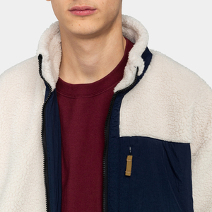 Manteau d'hiver en sherpa pour homme, couleur unie, fermeture éclair, coupe ample, manches longues, style streetwear, en polaire et laine, vente en gros - Product Image 5