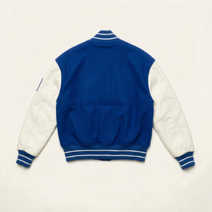 Veste de baseball rétro OEM Hip Hop, orange, multi-patchs, chenille, streetwear, mélange de laine, veste vintage, personnalisable - Product Image 2