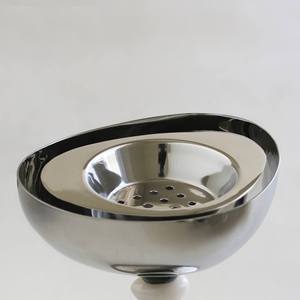 เตาเผาเครื่องหอมโลหะรูปทรงหินเซนแบบขายส่ง เตาเผาเครื่องหอมสแตนเลสทรงก้อนกรวดสุดหรู สำหรับตกแต่งบ้านและสำนักงานสมัยใหม่ - Product Image 5