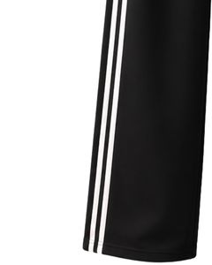 Pantalones Deportivos Anchos Negros con Franjas Laterales Blancas para Mujer, Corte Holgado Informal, Cintura Elástica, Ropa Deportiva, Pantalones Jogger, Ropa de Gimnasio - Product Image 3