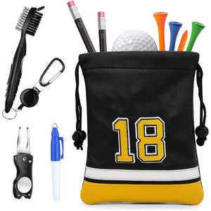 Pochette de golf en cuir de qualité supérieure avec porte-balles, offrant une fabrication durable et une fonctionnalité élégante pour un usage quotidien, au prix de gros. - Product Image 6