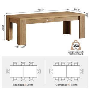 Tavolo da Pranzo Rettangolare per Cucina, Casa, Ufficio o Uso Conferenziale - Product Image 6