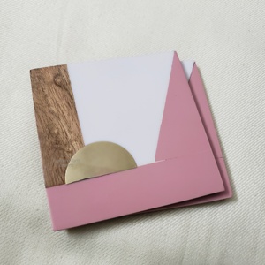 ถาดรองแก้วไม้หลายเรซินสุดหรูของขวัญแต่งงานตามสั่งแผ่นและแผ่นรองถ้วยชาจากไม้เรซิ่นธรรมชาติ - Product Image 4