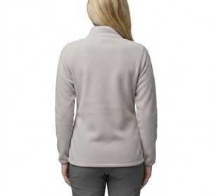 Blouson médical en polaire gris à fermeture éclair intégrale pour femme, col montant, uniforme, vêtement d'extérieur, fabrication sur mesure OEM ODM - Product Image 3