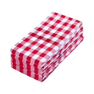 Trending Golf Themed Embroidered Eco Friendly <b>Red</b> Checkered Cotton Kitchen <b>Towel</b> Rectangle Shaped Woven Machine Washable Rags - Product Image 1