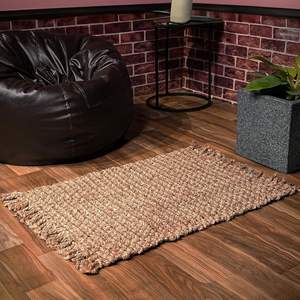 Tapis de salon modernes en mélange de jute, 100% jute et coton, tissés à la main, en vente - Product Image 1