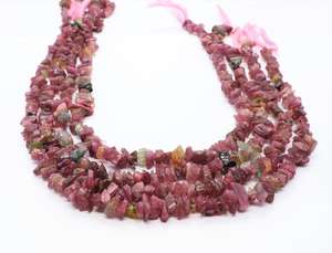 Perles de tourmaline naturelle rose et verte non taillées AAA+ 6-7MM pour la fabrication de bijoux et colliers - Product Image 6