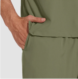 Men Medical Scrubs Set Stretch V-Neck <b>Top</b> and 6 Pocket Tapered Pants Elastic Waist Uniform - Product Image 4