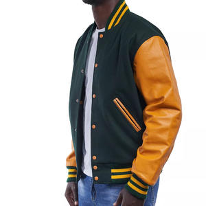 Chaquetas universitarias de talla grande al por mayor, chaquetas universitarias lisas con logotipo personalizado, chaqueta de béisbol universitaria tipo Letterman para hombre - Product Image 4