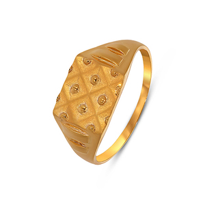 Classic Edge <b>Men's</b> Gold <b>Ring</b> Luxury Gold Tone Wide Band Statement <b>Ring</b> <b>for</b> <b>Men</b> Artistic Textured Surface with Intricate Raised - Product Image 1