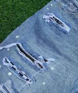 Nouvelle Arrivée Short en Jean Déchiré et Usé pour Homme, Short en Denim Bleu à Trous, Style Hip Hop Décontracté - Product Image 5