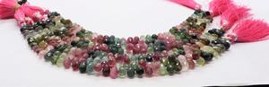 Natural Multi Tourmaline Faceted Teardrop Shape <b>Beads</b> 5x7-6x8MM Multi <b>Color</b> Tourmaline Drop <b>Beads</b> 8 Inch Multi Tourmaline <b>Beads</b> - Product Image 5
