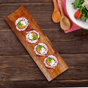 Bandeja larga de madera estilo japonés para servir sushi, bandejas de madera para servir alimentos, bandeja de madera al por mayor de Vietnam - Product Image 4