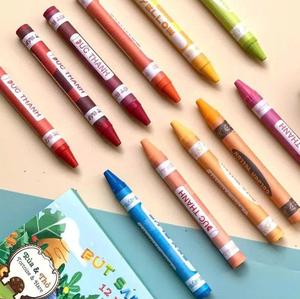 Ensemble de crayons écologiques 12 couleurs, logo personnalisé, non toxique, lisses, pour coloriage et peinture artistique, éducation précoce, vente en gros - Product Image 1