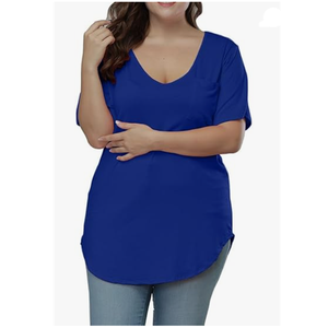 Camisetas de Alta Calidad para Mujer, Tallas Grandes, Cuello Redondo, Tela de Algodón Holgada, Envío Directo, Camiseta Extra Grande para Dama - Product Image 2