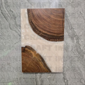 Modern <b>Epoxy</b> <b>Resin</b> Cutting Board Handmade Acacia Wood Serving Tray for Kitchen and Dining - Product Image 5