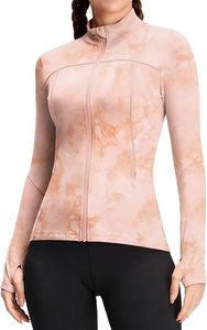 Top Deportivo Rosa de Manga Larga con Media Cremallera para Mujer, Color Degradado, Transpirable, Spandex y Poliéster, Ajuste Holgado - Product Image 2