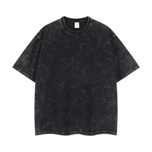 เสื้อยืดทรงบ็อกซี่โอเวอร์ไซส์แบบครอปสำหรับผู้ชาย พิมพ์ลาย DTG ผ้าคอตตอนย้อมสีเอซิด ลายกราฟิก - Product Image 4