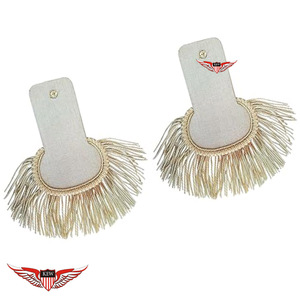 Epaulettes de Plata con Flecos para Uniforme, Epaulettes con Borlas, Accesorio para Disfraces y Vestidos - Product Image 1