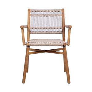 Chaise de salle à manger Verano en teck massif de haute qualité avec corde tressée, idéale pour l'intérieur et l'extérieur - Product Image 6