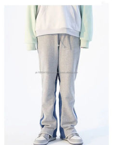 Pantalon de survêtement évasé en coton léger à taille haute pour homme, tendance mode 2026, personnalisable - Product Image 3