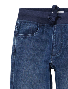 Pantalones Vaqueros de Pierna Recta para Niños, Lavado Medio, Cintura Elástica, Corte Ajustado, Largos, Informales, de Mezclilla, para Uso Diario, Moda Urbana, Novedad - Product Image 6