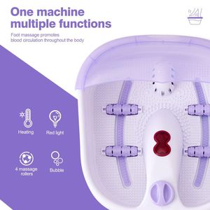 Masseur de pieds chauffant à bulles avec 4 rouleaux, masseur de pieds haut de gamme avec rouleaux confortables - Product Image 5