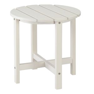 Single Layer <b>White</b> <b>Round</b> HDPE Side <b>Table</b> 46*46*46cm for Outdoor Use - Product Image 1