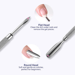 Pousse-cuticules double face de haute qualité en acier inoxydable – Outil de manucure pour le soin des cuticules, le nettoyage des ongles et le retrait du vernis gel - Product Image 5