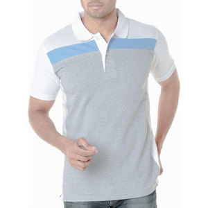 <b>Men's</b> Color Blocked Gradient Color for <b>Shirt</b> Short Sleeve Knitted Casual 100% Cotton Breathable Quick Dry Black Gray White - Product Image 4