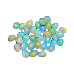 Cabochon d'opale éthiopienne de haute qualité pierres précieuses blanches naturelles taille calibrée certificat IGI traité thermiquement pour la fabrication de bijoux - Product Image 1