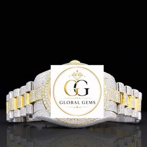 นาฬิกาข้อมือเพชรขาวแบบ Iced Out ขายดีที่สุด หน้าปัดทอง ดีไซน์โดดเด่น สำหรับแฟชั่นทันสมัย ขายส่ง - Product Image 6