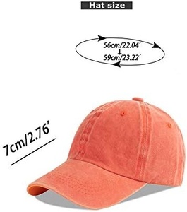 Gorra de Béisbol Coral de 6 Paneles, Ajustable, Unisex, Estilo Casual, Color Sólido, Algodón Lavado, Talla Adulto 56-58CM - Product Image 2