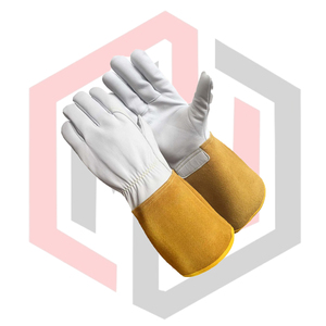Guantes de Soldadura TIG de Piel de Cabra con Puño Amarillo, Puño Tejido, Resistentes al Calor y al Desgarro, Alta Calidad, para Trabajo Diario y Seguridad contra Incendios - Product Image 4
