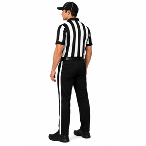 Maillot d'arbitre sublimé à rayures, uniforme d'équipe de performance, couleur unie, séchage rapide, short, vêtements officiels de football américain - Product Image 3