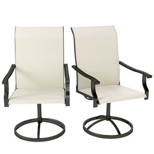 Set di 2 sedie da pranzo da giardino con schienale alto, in rete beige per tutte le stagioni, per giardino, prato e cortile - Product Image 1