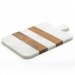 Planche à découper en marbre et bois de qualité supérieure, surface de découpe élégante pour légumes, fruits, viande, pain, fromage - Product Image 3