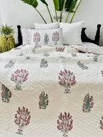 Juego de Edredón Acolchado de Algodón Orgánico Hecho a Mano con Estampado Geométrico, Suave, Ecológico, Lavable, 200 Hilos, Multicolor Moderno para Todas las Estaciones
