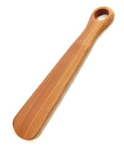 Classic Wooden Shoe Horn Durable Natural Wood Shoe Helper With <b>Long</b> Handle For Easy <b>Slip</b> On Shoes - Product Image 1