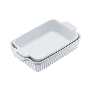 Set di 2 Teglie Rettangolari in Ceramica 18x28 cm per Lasagna e Casseruole con Manici, Adatte al Forno - Product Image 1
